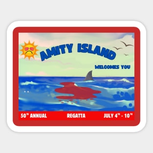 Amity Island July 4th Sticker